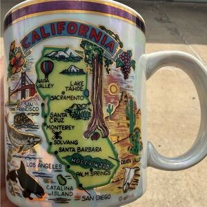 Pearlized California Map Coffee Mug in Purple Accent - Unbranded